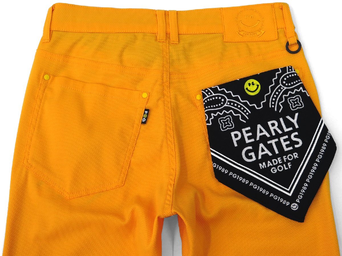 G057● PEARLY GATES パーリーゲイツ ●新品 【 接觸冷感 プラスクール 】 バンダナ付　ストレッチ ロングパンツ　オレンジ/S　定価27500円