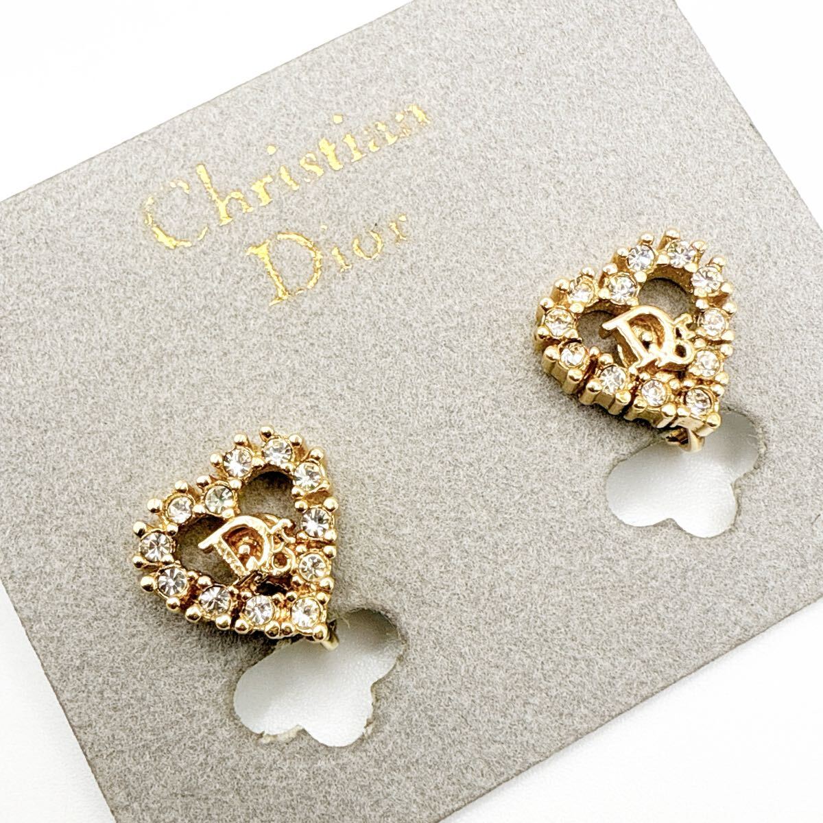 2626-1【極美品】Dior　イヤリング　CD ロゴ　希少　刻印 ディオール 金 ゴールド アクセサリー