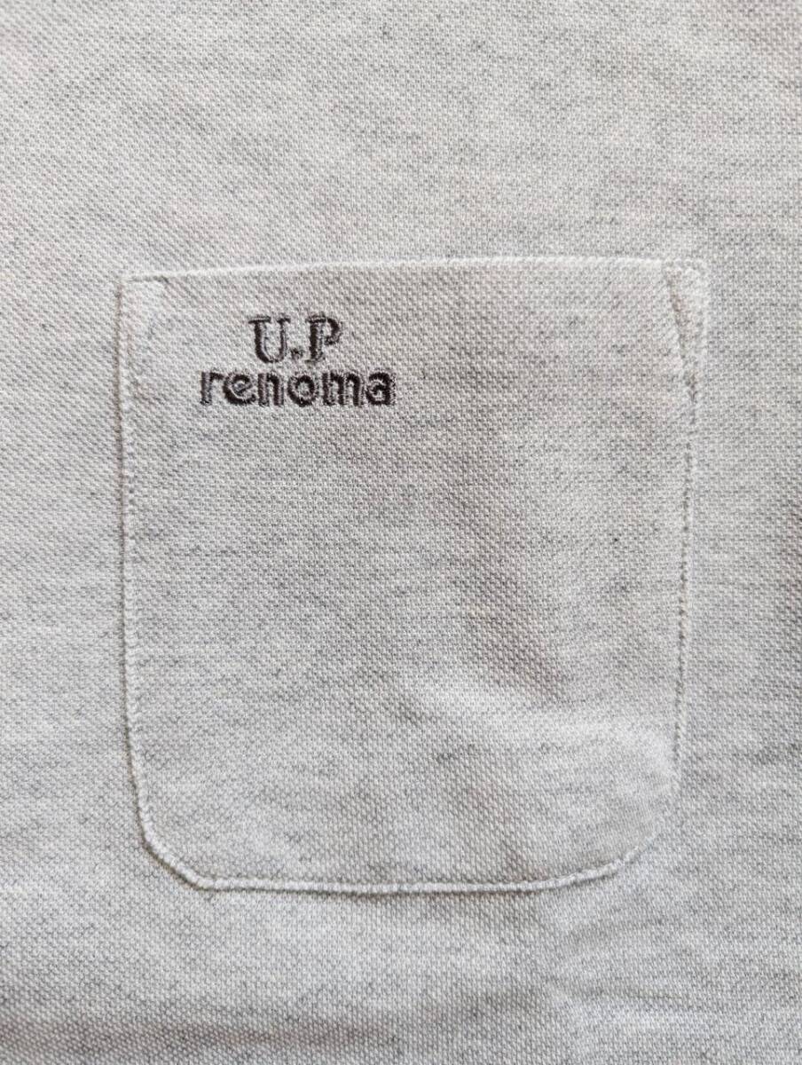 【新品】タグつき☆U.P renoma レノマ 半袖ポロシャツ メンズL ライトグレー ダンディ 紳士 ビジネス カジュアル ゴルフ ゆったり おしゃれ