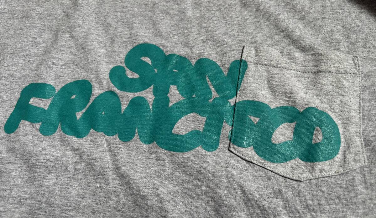 TODAY edition トゥデイ エディション Tシャツ ロンT 長袖 サンフランシスコ ロゴ プリント ペイント XL グレー ▼0649_画像6