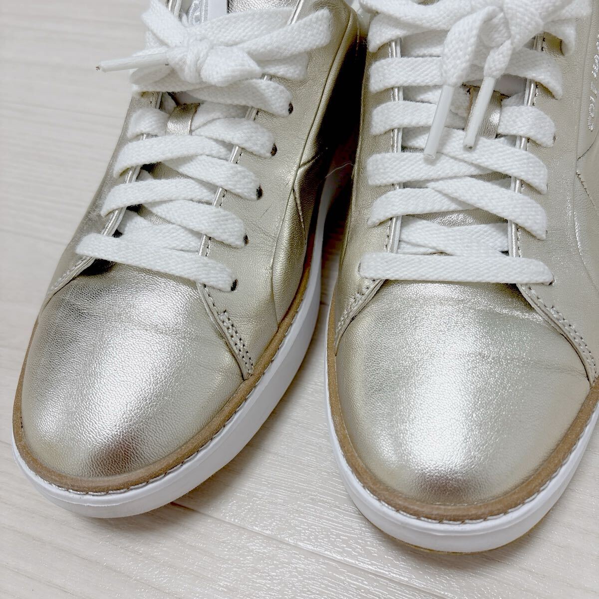 COLE HAAN コールハーン グランドプロ トップスピン スニーカー 靴 シューズ ゴールド レディース サイズ6 1/2 23.5cm 美品