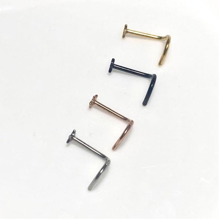 20G 鼻ピアス スタースクリューピンクゴールド 醫(yī)療用ステンレス ノストリル