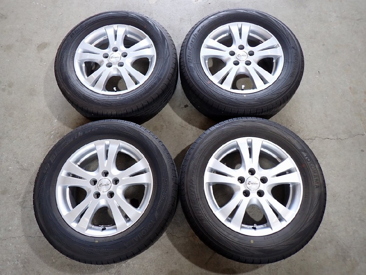 YS17955【送料無(wú)料195/65R15】プリウス カローラスポーツなどへ ヨコハマ 中古夏タイヤアルミセット ■15×6J 100/5H ET43■