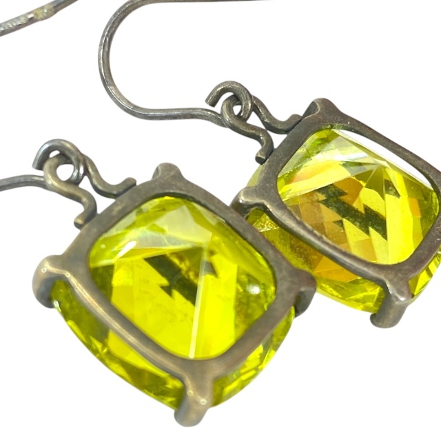 BOTTEGA VENETA ボッテガヴェネタフック ピアス アクセサリー ジュエリー カラーストーン SV925 イエロー