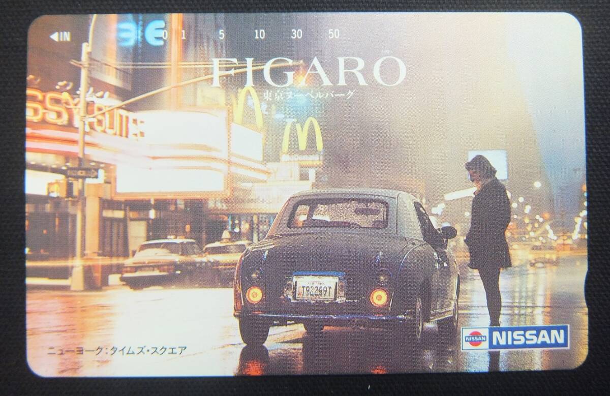 [ не использовался * хранение товар ] телефонная карточка NISSAN FIGARO / Ниссан New York время z квадратное 50 частотность Showa телефонная карточка * определенная форма mail 110 иен отправка *.