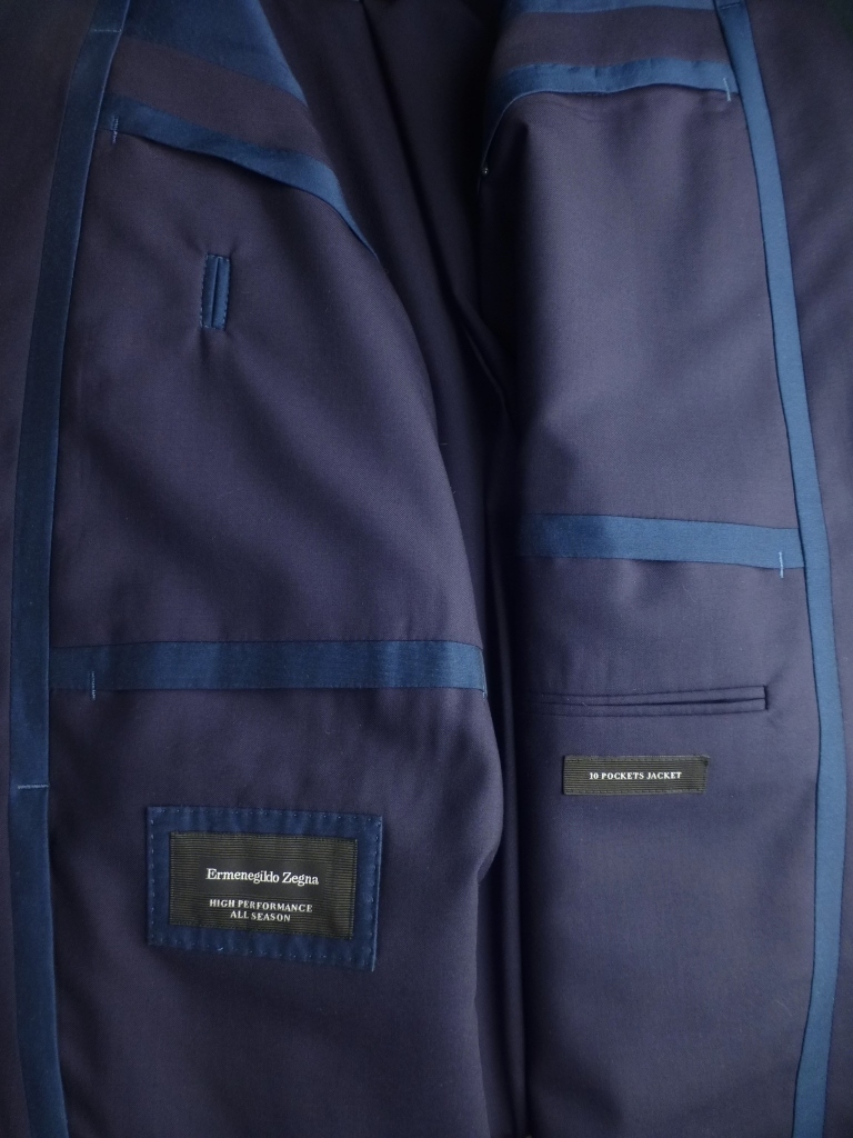 *ERMENEGILDO ZEGNA 10 карман жакет 56R прекрасный товар темно-синий king-size HIGH PERFORMANCE ALL SEASON Ermenegildo Zegna 