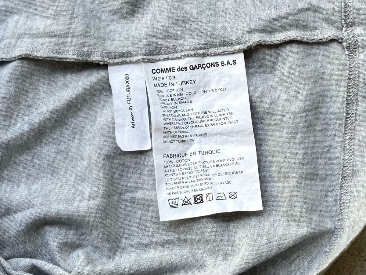COMME des GARCONS SHIRT×FUTURA2000 Tシャツ X コムデギャルソン フューチュラ メンズ 半袖 アート 別注 コラボ 灰 グレー XL