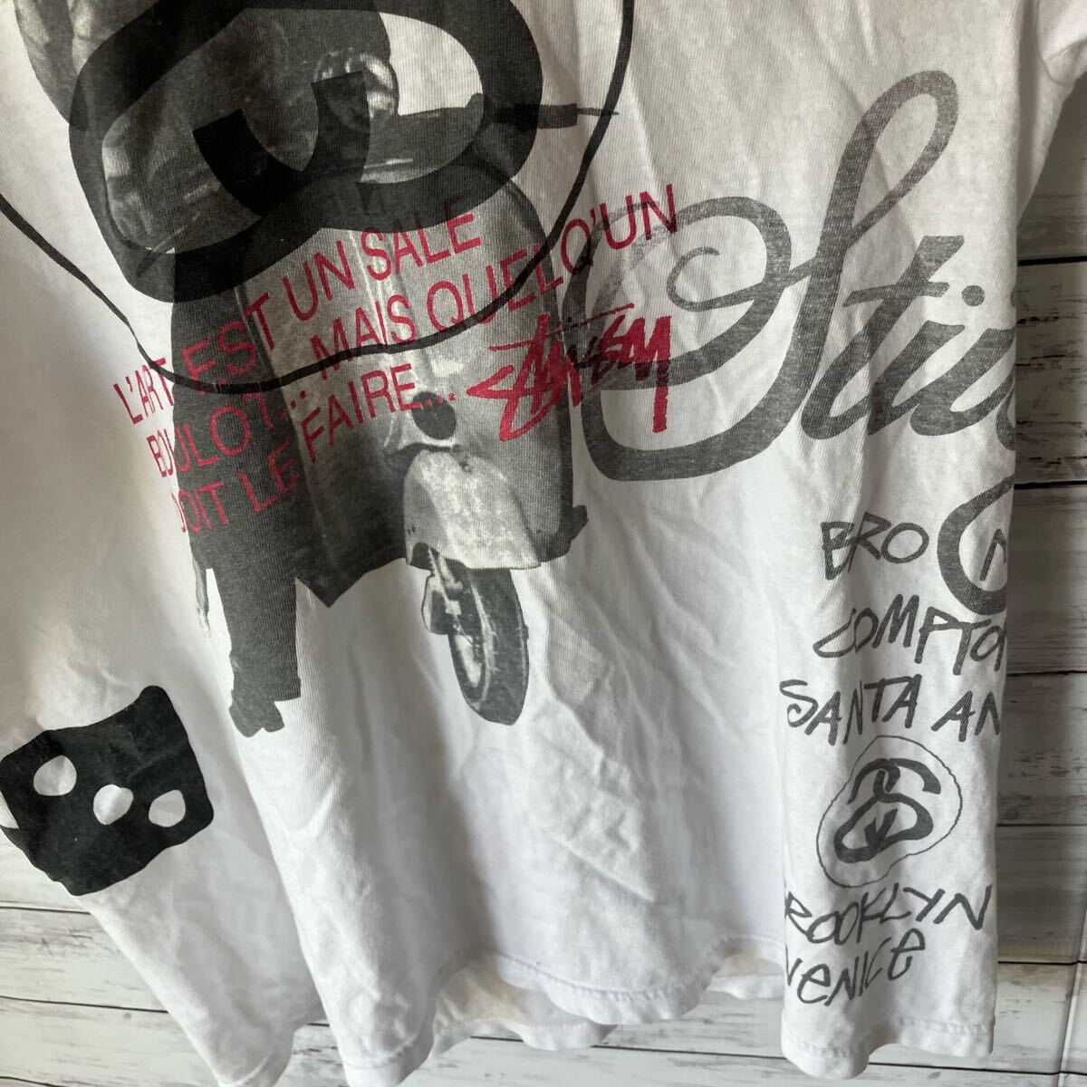 【希少old stussy】ステューシー 半袖Tシャツ ローマの休日 シャネルロゴ ツイストガール 8ボール tee shirt vintage