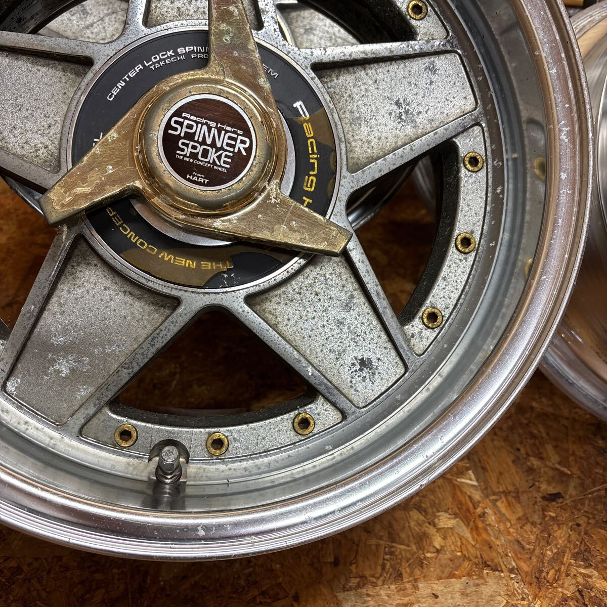 超希少☆SSR☆ハート☆當(dāng)時(shí)物☆スピナースポーク☆15×7J+12☆114.3/5穴☆舊車(chē)　クラウン　ソアラ　マーク2　セドリック　リバレル　JDM