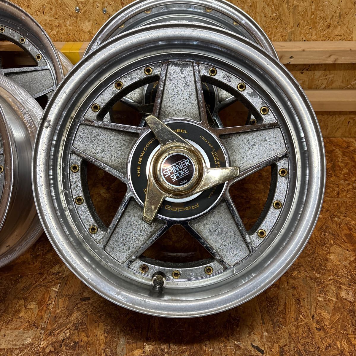 超希少☆SSR☆ハート☆當(dāng)時(shí)物☆スピナースポーク☆15×7J+12☆114.3/5穴☆舊車(chē)　クラウン　ソアラ　マーク2　セドリック　リバレル　JDM