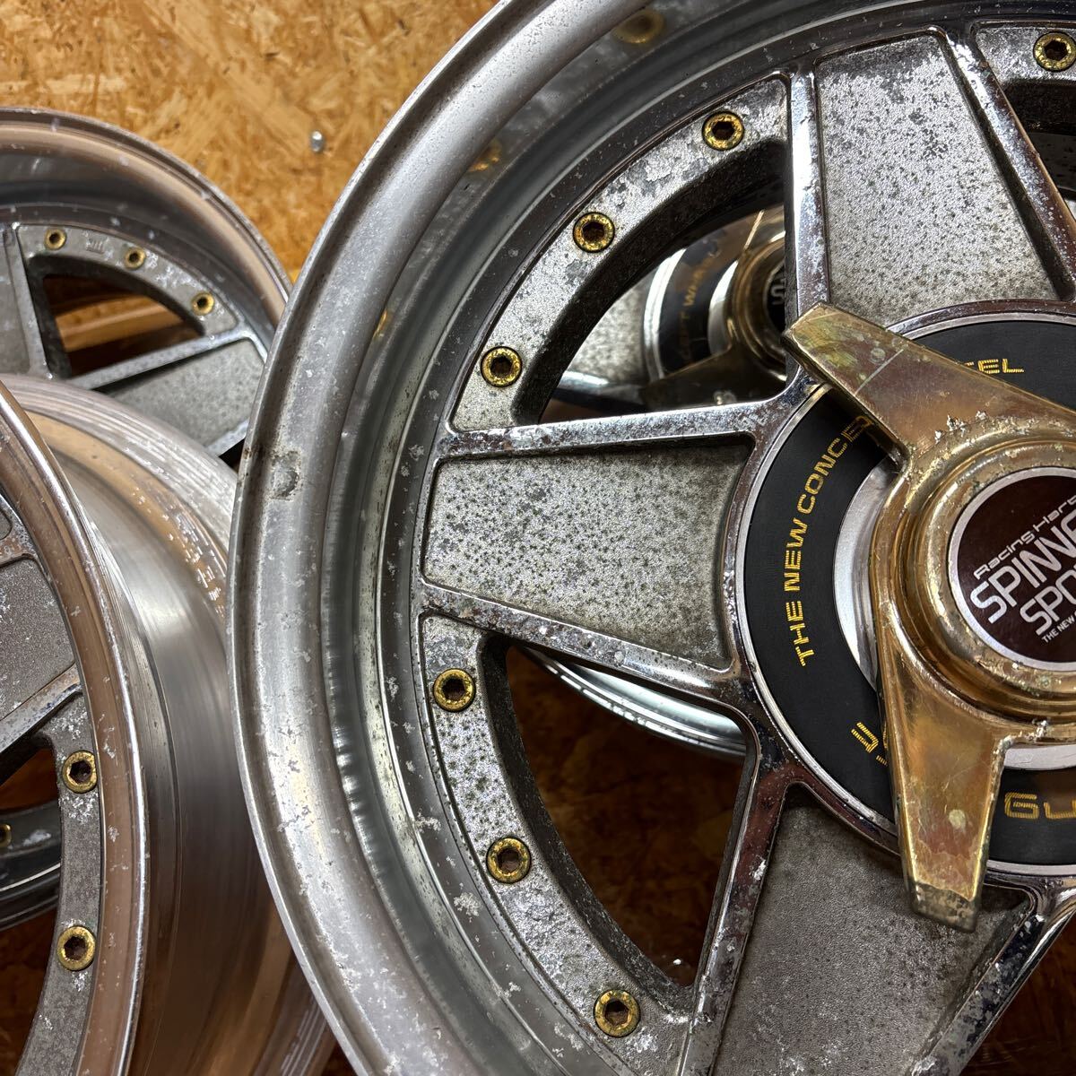 超希少☆SSR☆ハート☆當(dāng)時(shí)物☆スピナースポーク☆15×7J+12☆114.3/5穴☆舊車(chē)　クラウン　ソアラ　マーク2　セドリック　リバレル　JDM