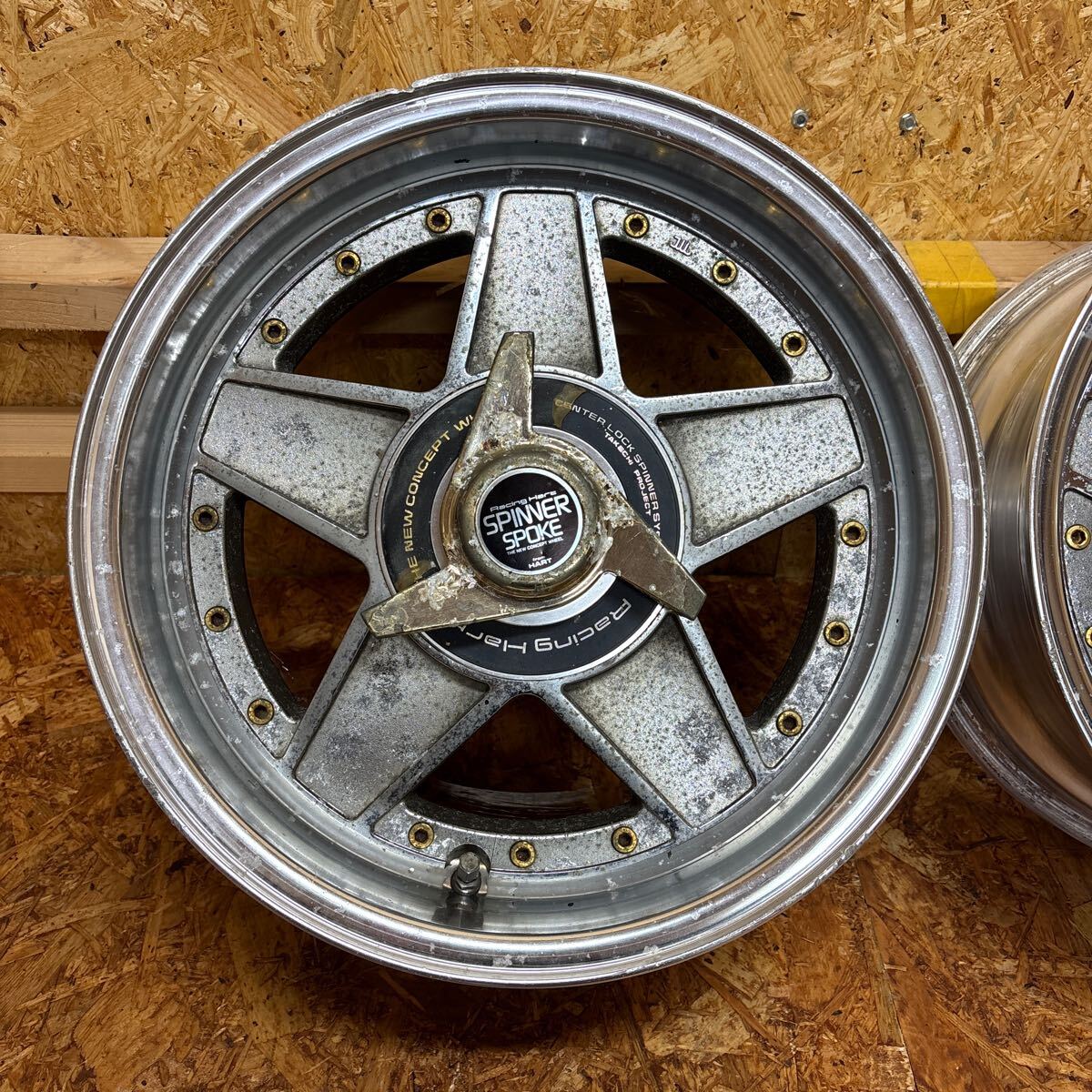 超希少☆SSR☆ハート☆當(dāng)時(shí)物☆スピナースポーク☆15×7J+12☆114.3/5穴☆舊車(chē)　クラウン　ソアラ　マーク2　セドリック　リバレル　JDM