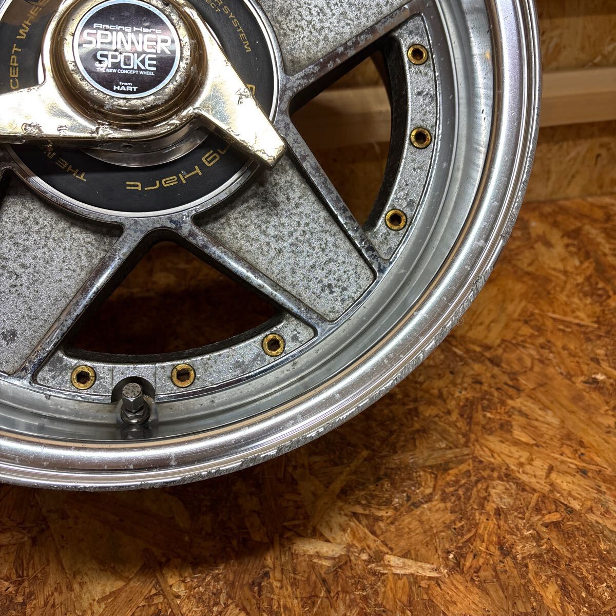 超希少☆SSR☆ハート☆當(dāng)時(shí)物☆スピナースポーク☆15×7J+12☆114.3/5穴☆舊車(chē)　クラウン　ソアラ　マーク2　セドリック　リバレル　JDM