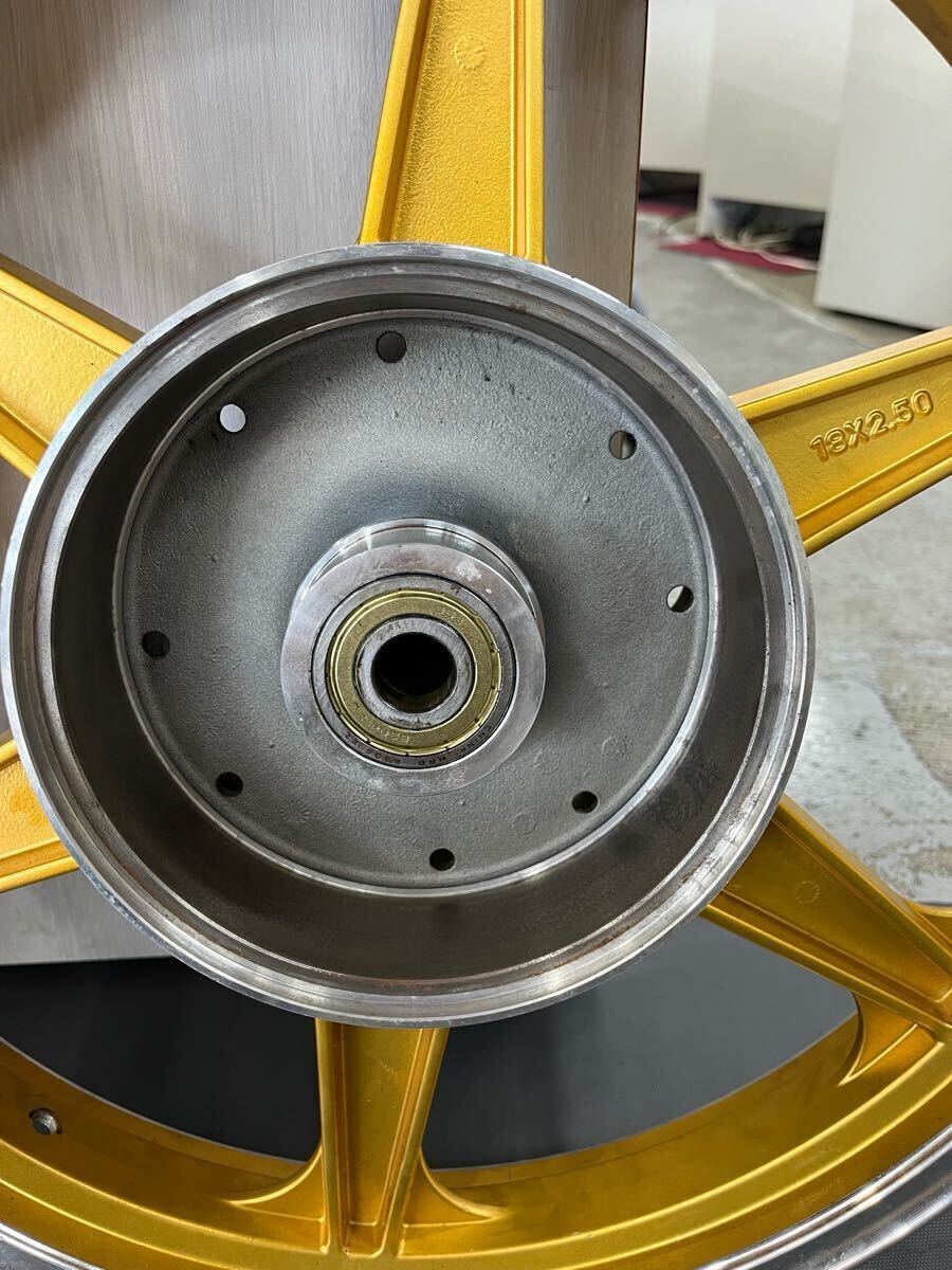 【5415】即決早い者勝ち！ホンダ CB750K アルミホイールSet フロント 19×2.15 リア 18×2.50 中古社外品 メーカー名等の刻印はなし HONDA 
