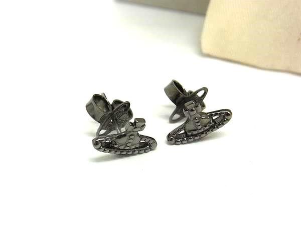 1円 ■美品■ Vivienne Westwood ヴィヴィアンウエストウッド オーブ ピアス アクセサリー レディース メンズ ブラック系 FN4069