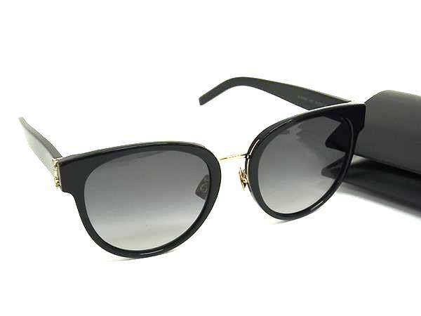 1円 ■美品■ SAINT LAURENT サンローラン SL M38/K カサンドラ サングラス メガネ 眼鏡 レディース メンズ ブラック系 FL5826