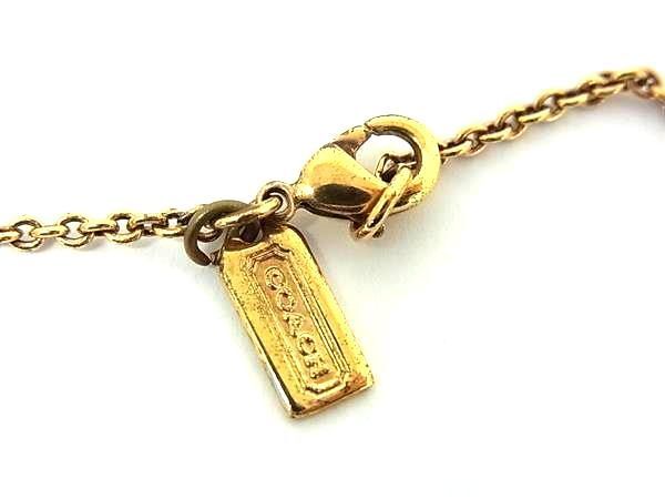 COACH コーチ ラインストーン 3連 ハート ネックレス ペンダント アクセサリー レディース ゴールド系×ピンクゴールド系 DE5888