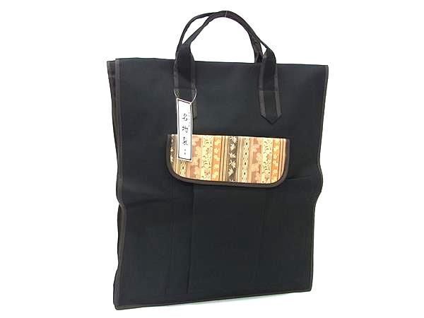 ■新品■未使用■ 川島織物 著物バッグ ナイロンキャンバス ハンドバッグ トートバッグ レディース ブラック系 DF2128