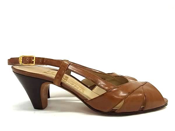 Salvatore Ferragamo フェラガモ レザー サンダル シューズ 靴 ブラウン系 DE6115