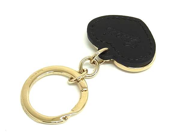 GUCCI グッチ インターロッキングG レザー キーホルダーブラック×ゴールド 1円 □極美品□ GUCCI グッチ インターロッキングG レザー