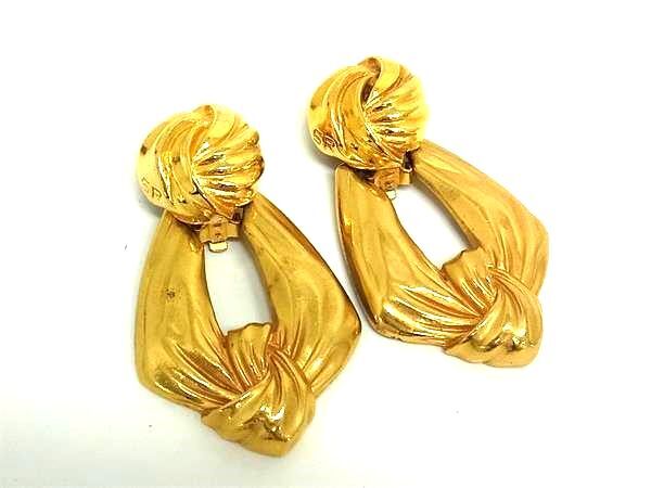 1円 ■美品■ SONIA RYKIEL ソニアリキエル ヴィンテージ クリップ式 イヤリング アクセサリー レディース ゴールド系 FK9799