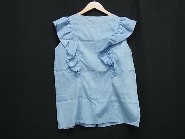 1円 ChristianDior クリスチャンディオール ノースリーブ トップス シャツ 洋服 レディース ライトブルー系 BN3039