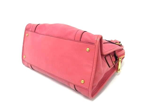 1円 ■美品■ MARC JACOBS マークジェイコブス レザー 2WAY ハンドバッグ ショルダー クロスボディ 斜め掛け 肩掛け ピンク系 BJ9952