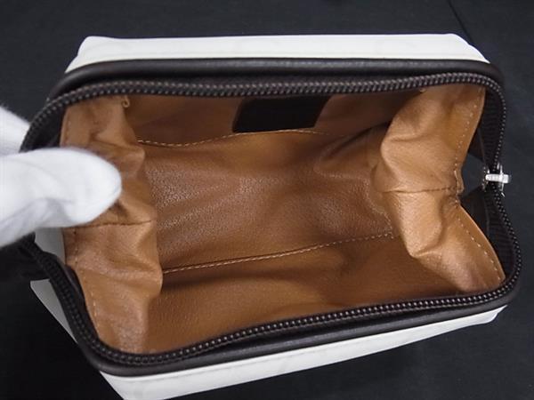 1円 ■美品■ CELINE セリーヌ Cマカダム PVC ポーチ マルチケース 小物入れ レディース アイボリー系 FM9567