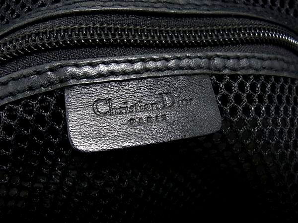 1円 ChristianDior クリスチャンディオール トロッター キャンバス×レザー ハンドバッグ マルチケース レディース ブラック系 BK7946