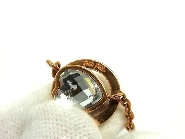 ■美品■ Folli Follie フォリフォリ ハート ラインストーン ネックレス ペンダント アクセサリー レディース ゴールド系 DD5491