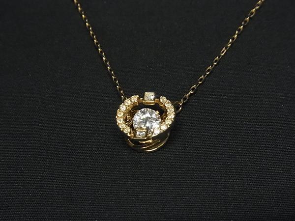 ■新品同様■ SWAROVSKI スワロフスキー ダンシングストーン ラインストーン ネックレス ペンダント アクセサリー ゴールド系 DI2121