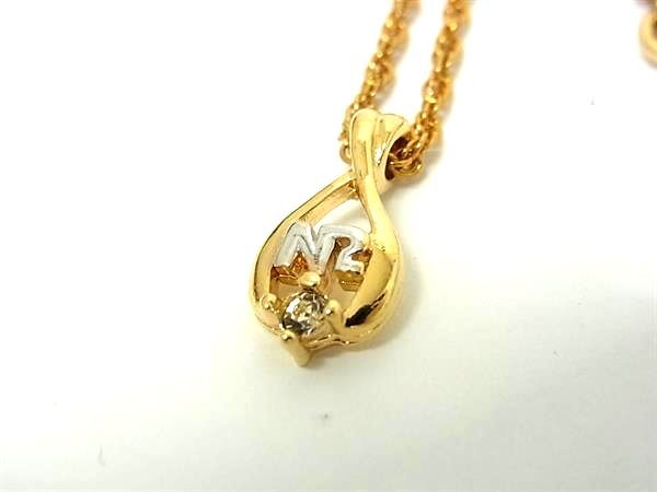 ■美品■ NINA RICCI ニナリッチ ロゴモチーフ ラインストーン ネックレス ペンダント アクセサリー レディース ゴールド系 DH5441