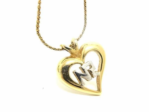 ■美品■ NINA RICCI ニナリッチ ハート ネックレス ペンダント アクセサリー レディース ゴールド系 DF9007