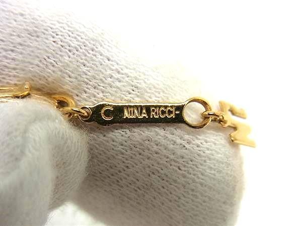 ■極美品■ NINA RICCI ニナリッチ ラインストーン ネックレス ペンダント アクセサリー レディース ゴールド系 DF7717