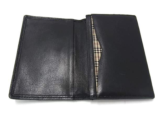 BURBERRY バーバリー ノバチェック レザー カード入れ 名刺入れ カードケース パスケース メンズ ブラック系 DH9400