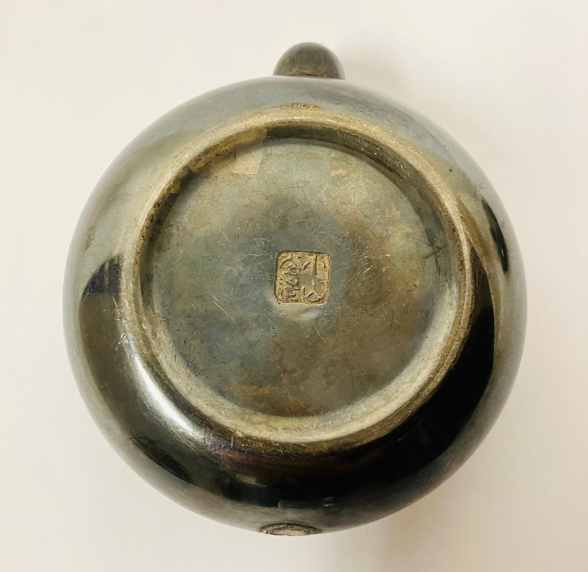qoo.ZCX02　銀制　小山堂造　銀瓶　急須　重さ約160g　在銘　※難あり　　茶道具　茶道　煎茶道　骨董品　アンティーク