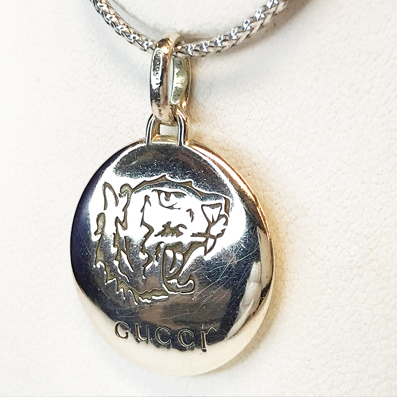 qoj.Y7306 SILVER925 GUCCI Gucci шторы four Rav Tiger подвеска с цепью 
