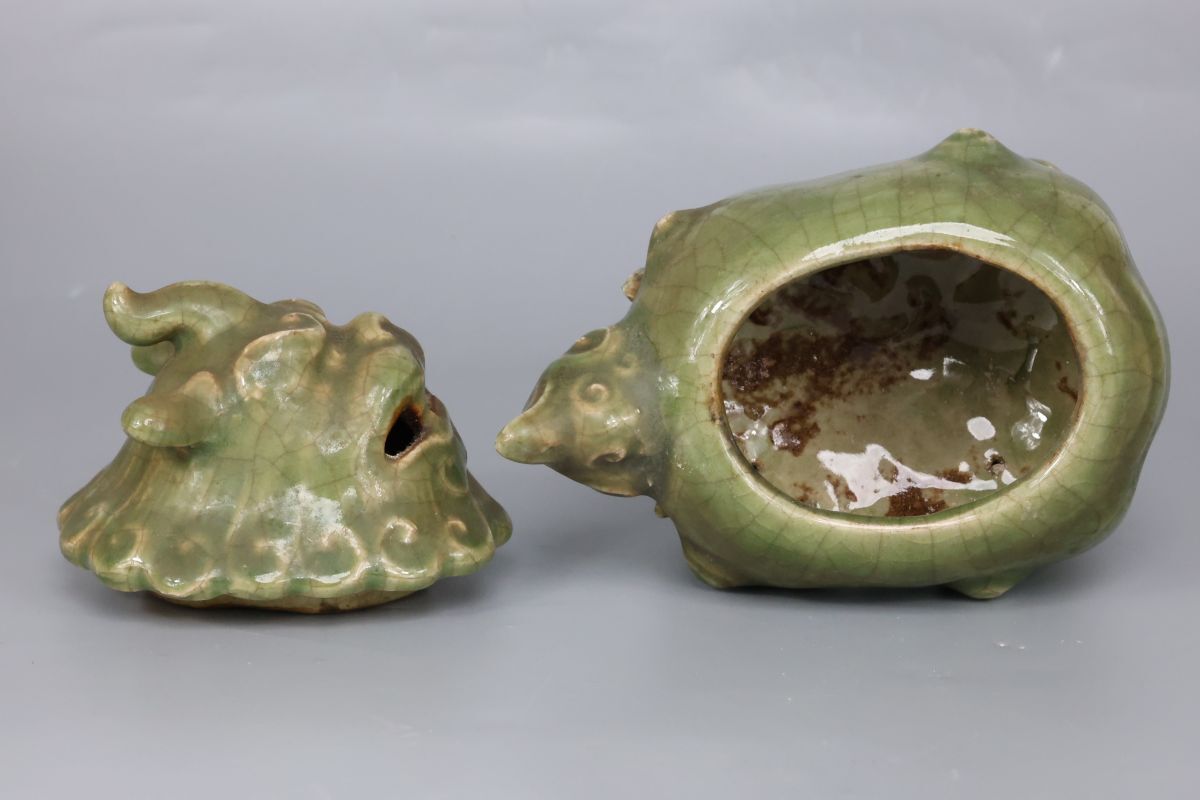 龍泉窯青磁獅子香爐 中國(guó)美術(shù)