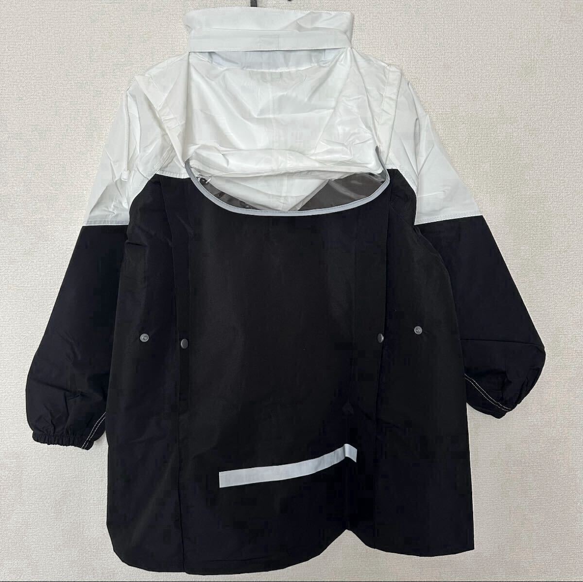 レインウェア キッズ 140 150 上下セット ブラック レインコート セットアップ 雨具 上下 カッパ ウインドブレーカー