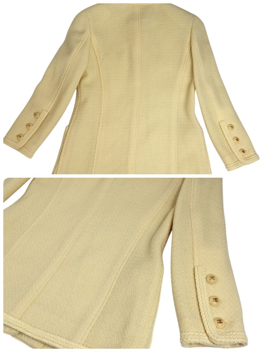 １円? CHANEL Vintage シャネル ツイード ココマーク スーツ セットアップ スカート レディース サイズ40 ジャケット ゴールド金具 保存袋
