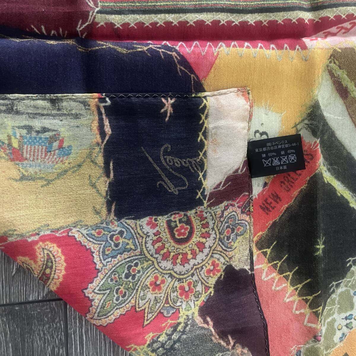 * новый товар неношеный включая доставку Needles SILK SCARF Needles шелк .k Lazy образец принт большой размер шарф палантин *