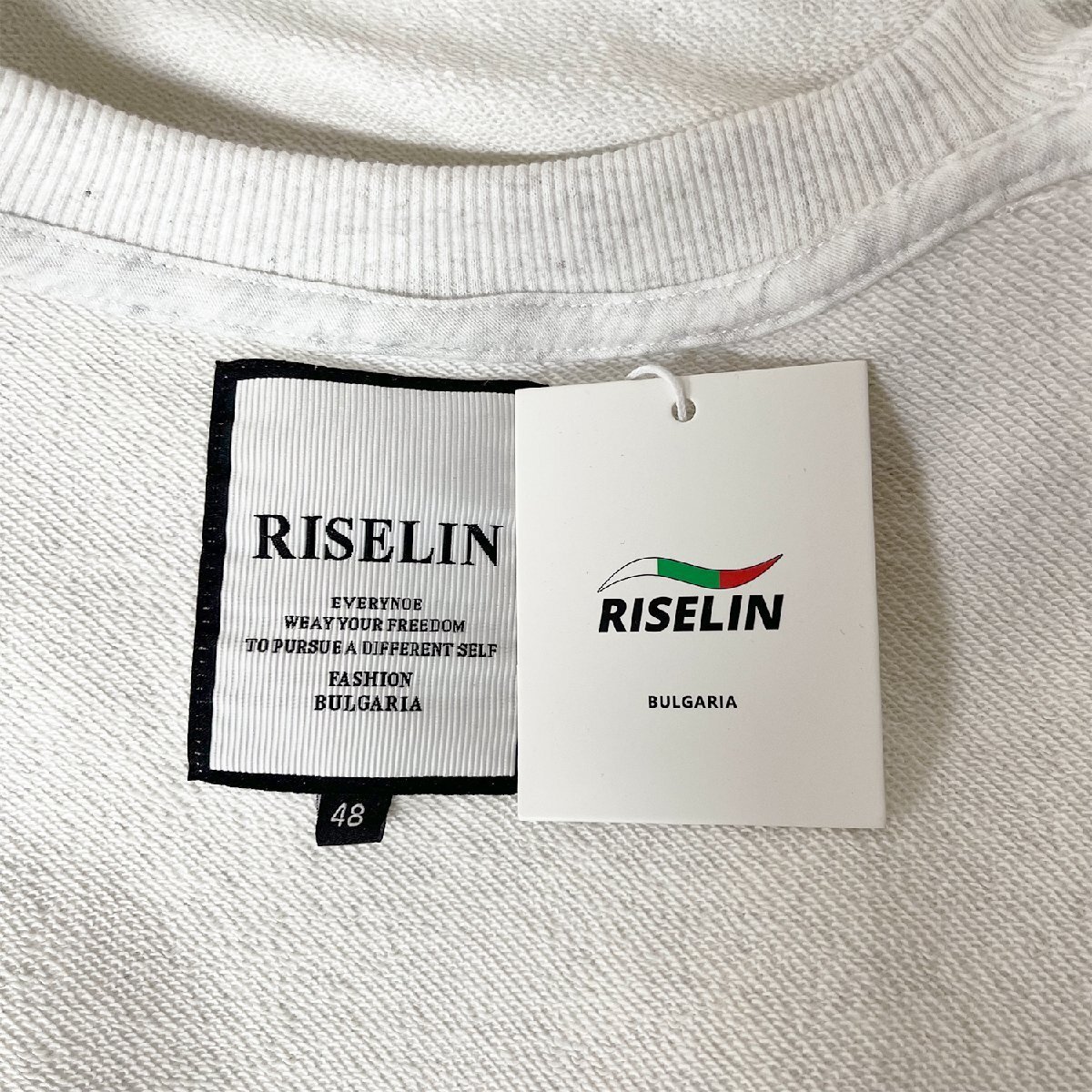 上品ヨーロッパ制※定価4萬◆ブルガリア発※RISELINトレーナー 綿100％ 保溫 クマ 花柄 派手 カラフル プルオーバー スウェット 日常 L/48