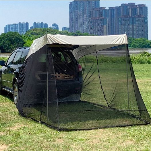 カーサイドタープ 車用タープテント トランクテント 車と連結(jié) 4-8人用 カーオーニングサンシェルター 簡(jiǎn)単設(shè)置 キャンプ 通気性 bhw0099.3