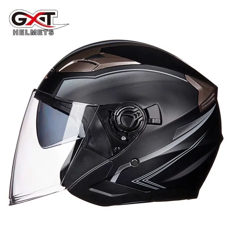 艶消しブラック ヘルメット GXT708ダブルシールドヘルメット高品質(zhì) 春秋用ジェットヘルメットPSCマーク付き サイズM -XL 選択可能bhw0162.4