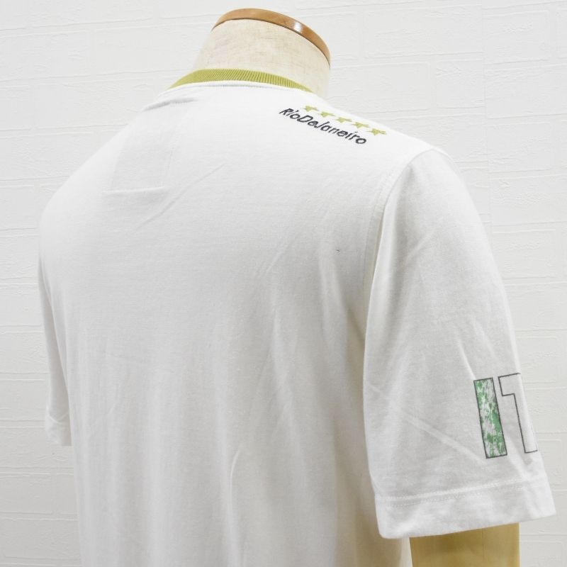 UNDICI◇ブラジルロゴクルーネックTシャツ◇サイズL◇白◇ウンディチ◇イタリア製_画像5