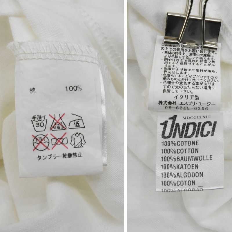 UNDICI◇ブラジルロゴクルーネックTシャツ◇サイズL◇白◇ウンディチ◇イタリア製_画像10