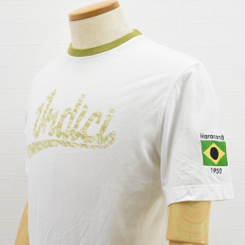 UNDICI◇ブラジルロゴクルーネックTシャツ◇サイズL◇白◇ウンディチ◇イタリア製_画像2