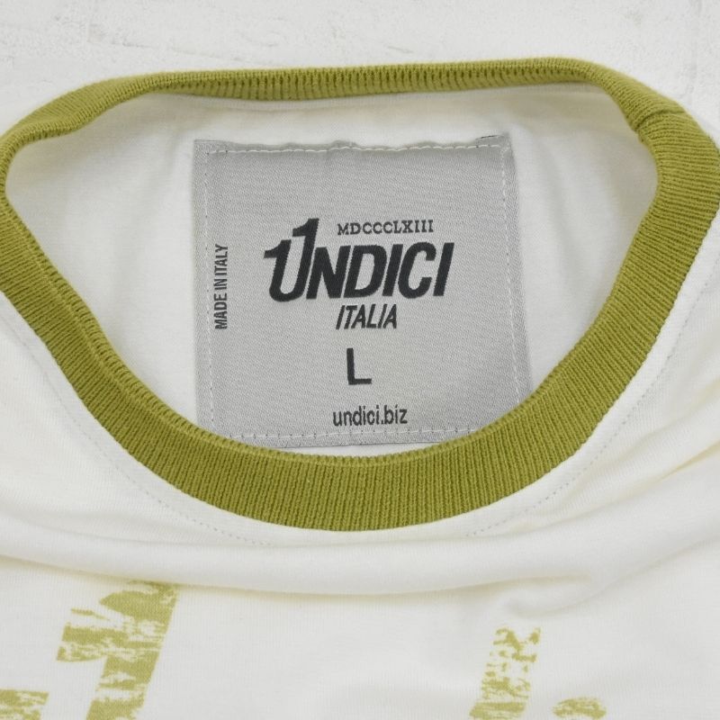UNDICI◇ブラジルロゴクルーネックTシャツ◇サイズL◇白◇ウンディチ◇イタリア製_画像9