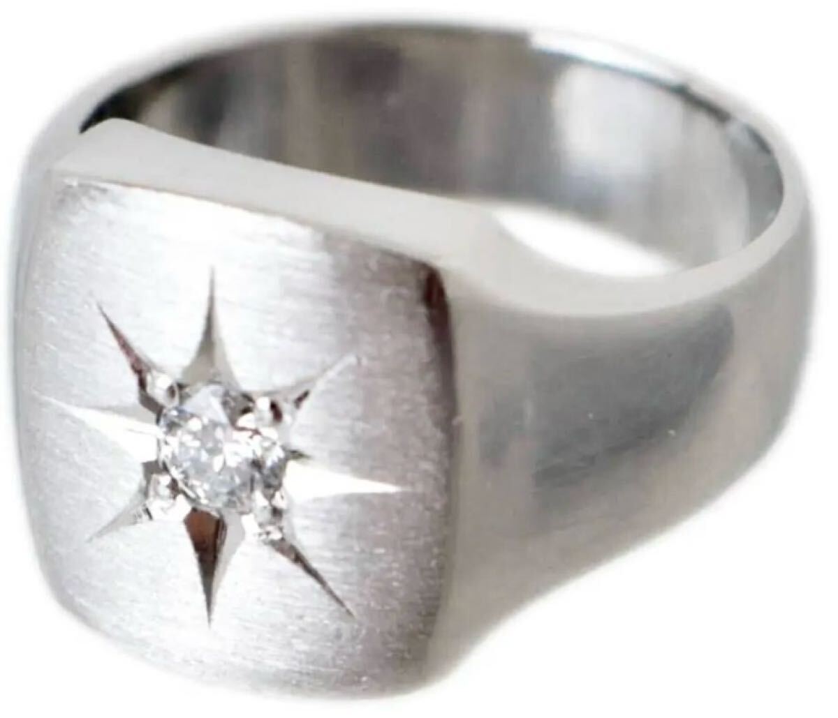 Pt900 0.14ct примерно 14 номер печатка кольцо кольцо примерно 18g бриллиант платина Pm белый золотой K18 K24 Gold золотой Pt850 Pt1000 обычная цена ¥540,000