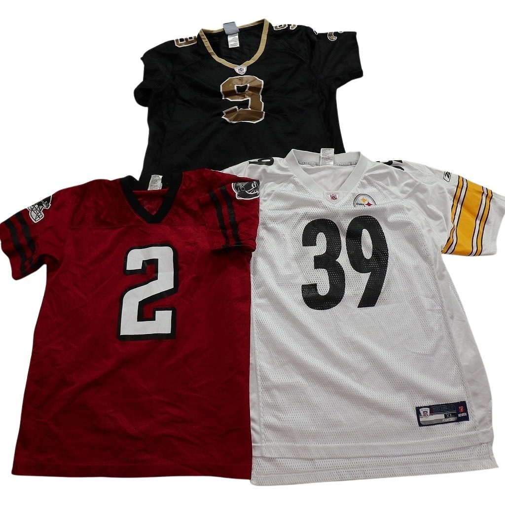  б/у одежда . продажа комплектом NFL игра рубашка форма 10 шт. комплект ( женский XL ) Reebok Nike teki солнечный zNA6399 1 иен старт 